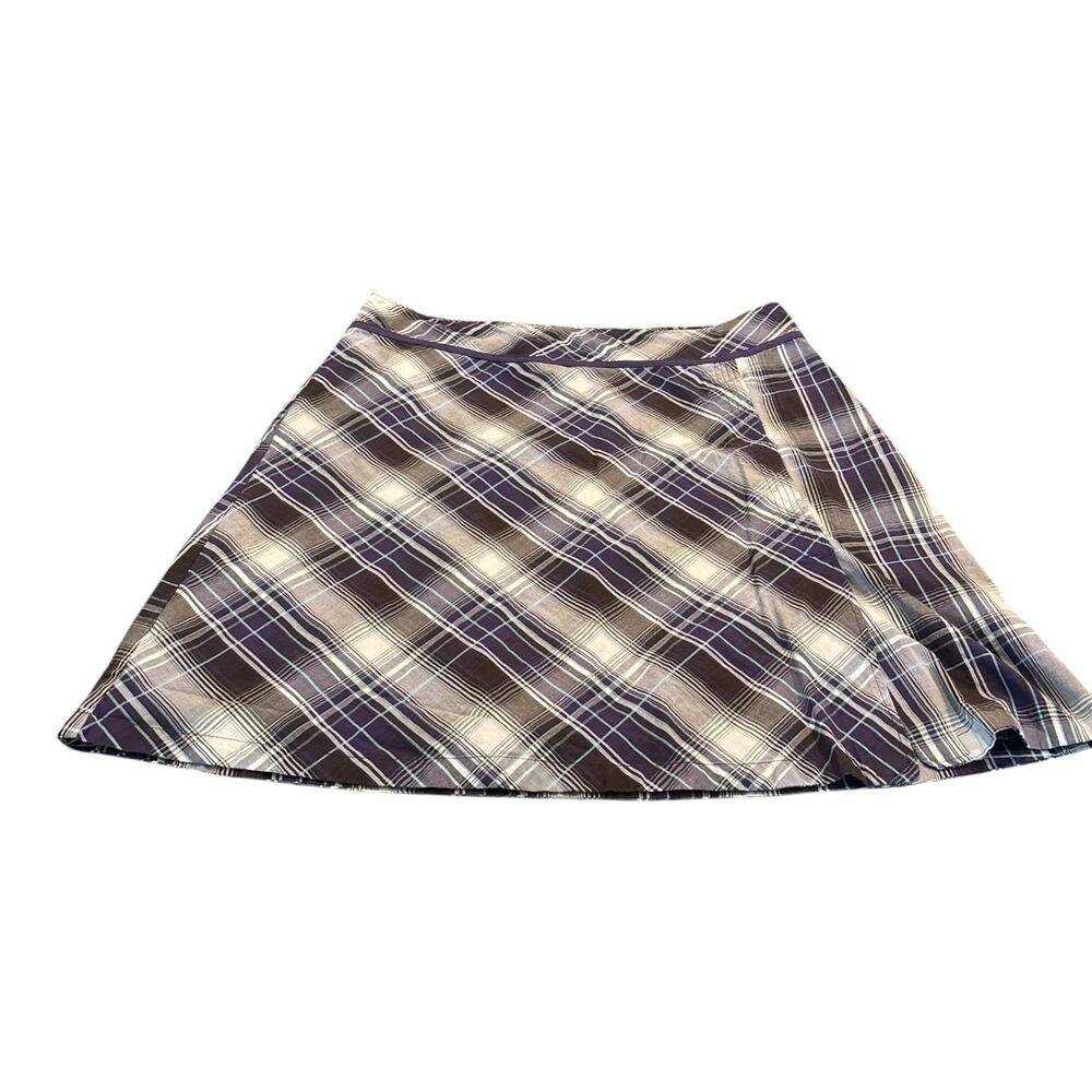 Lerros Purple Plaid A-Line Skirt Size 46/14